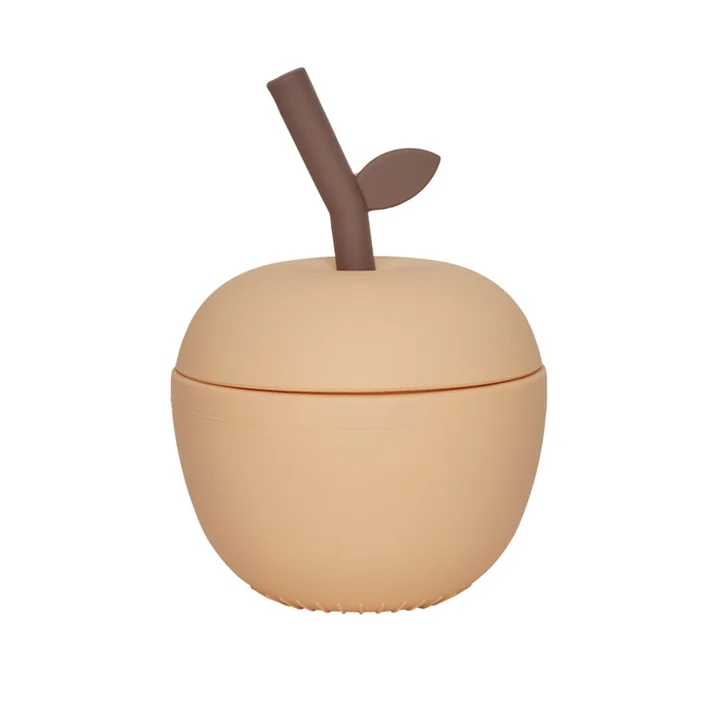 Apfel Becher mit Strohhalm, peach von OYOY Mini