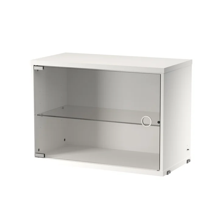 String - Vitrine mit Glasschwingtür, B 58 x T 30 cm, weiß