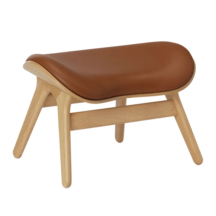 Umage - A Conversation Piece Ottoman, Eiche / Lederoptik Cognac