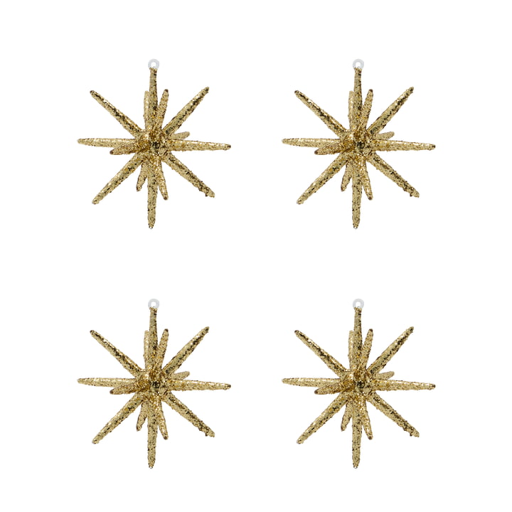 House Doctor - Spike Ornament, Ø12cm, braun (4er-Set)
