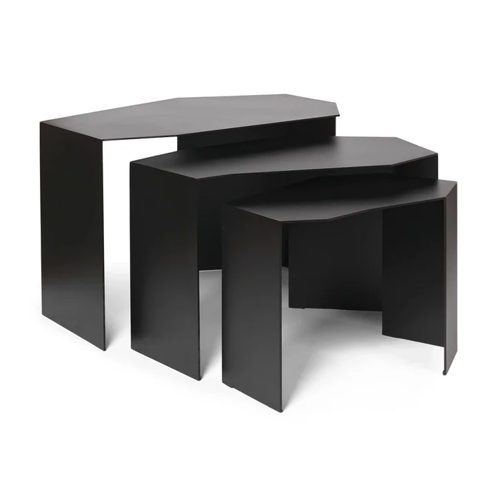 Ferm Living - Shard Cluster Satztisch-Set, schwarz