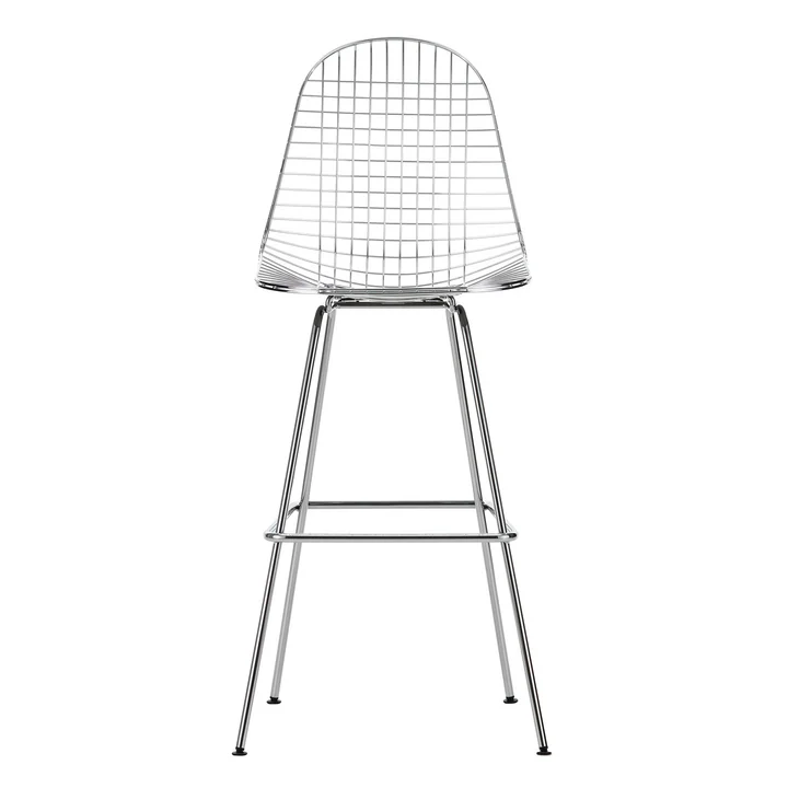 Eames Wire Barstuhl, hoch, verchromt von Vitra