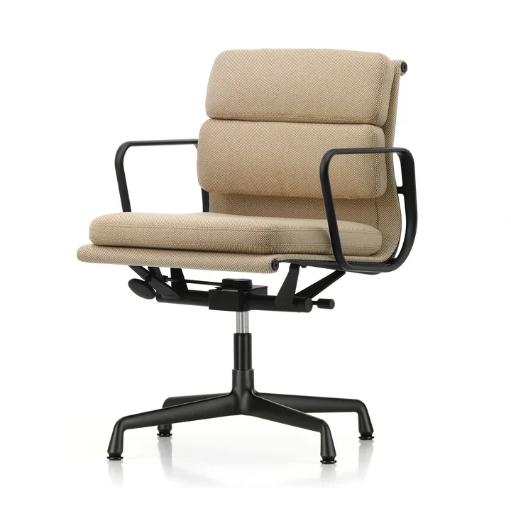 EA 231 Soft Pad Bürostuhl mit Armlehnen deep black, drehbar, Laser RE, papyrus / cream von Vitra