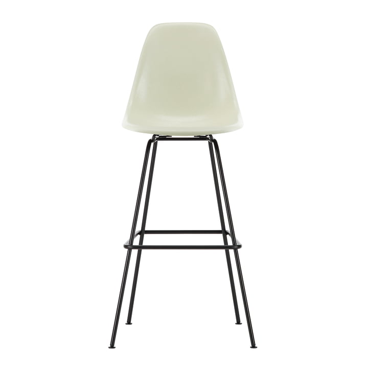 Eames Fiberglass Barstuhl, hoch, basic dark / parchment von Vitra