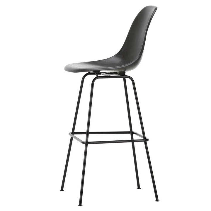 Eames Fiberglass Barstuhl, hoch, basic dark / elephant hide-grey von Vitra