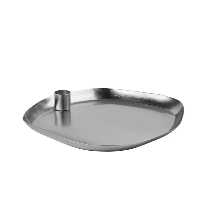 Mie Kerzentablett, 25 x 25 cm, Silver Finish von Broste Copenhagen