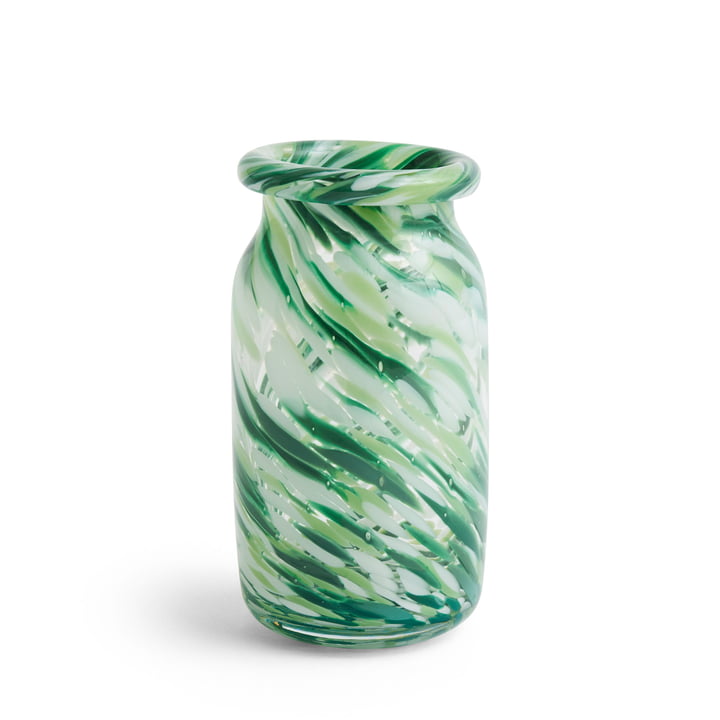 Splash Vase S, Ø 11,3 x H 20,5 cm, green swirl von Hay