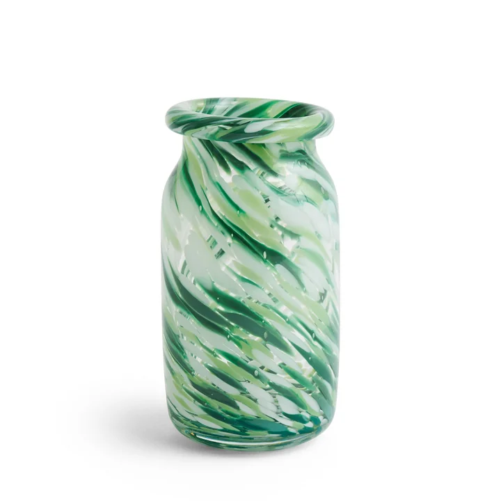 Splash Vase S, Ø 11,3 x H 20,5 cm, green swirl von HAY