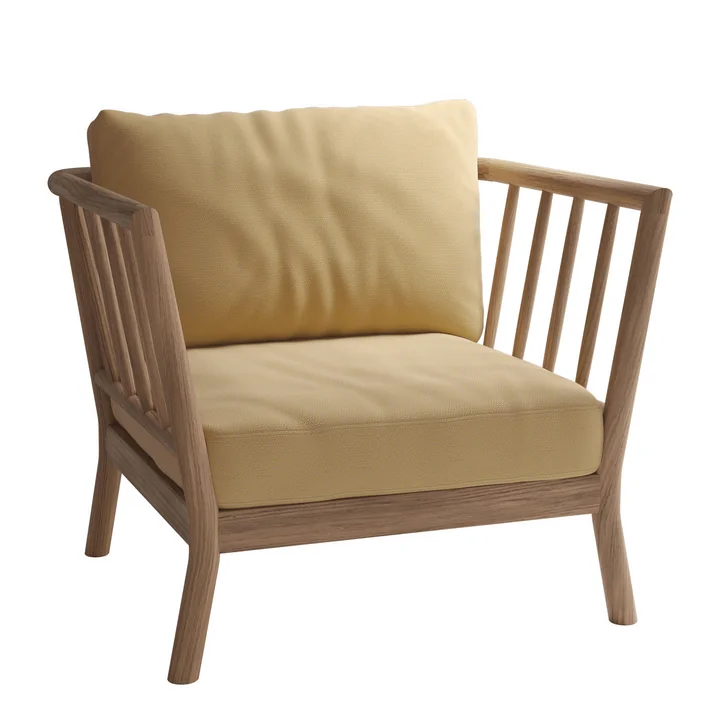 Skagerak Tradition Outdoor Lounge Chair, Teak / honiggelb von Fritz Hansen