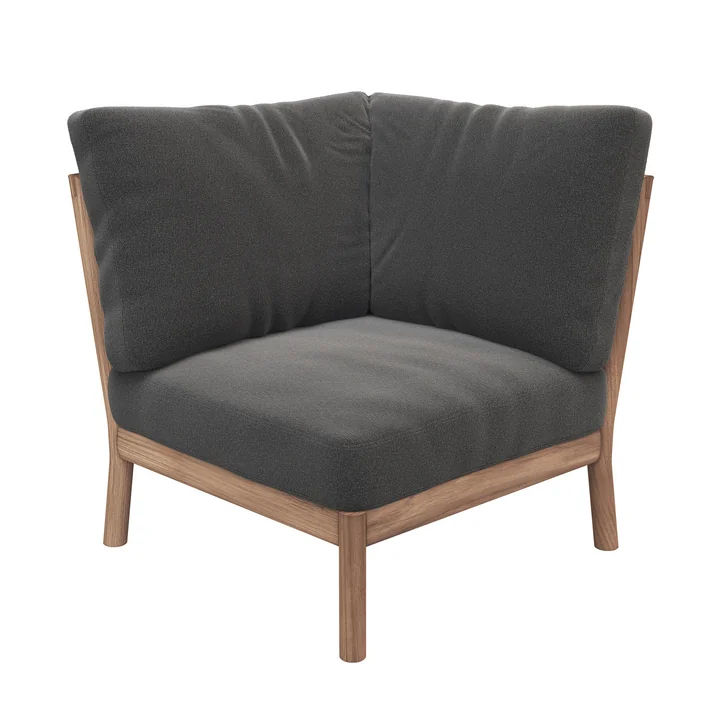 Skagerak Tradition Outdoor Sofa Eckmodul, Teak / charcoal von Fritz Hansen
