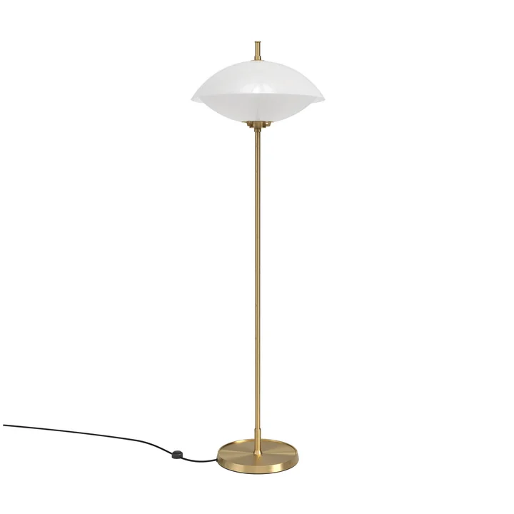 Clam Stehleuchte Ø 40 cm, Messing / opalweiß von Fritz Hansen