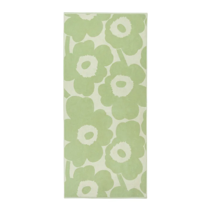 Marimekko - Unikko Badetuch, 70 x 150 cm, off-white / sage 