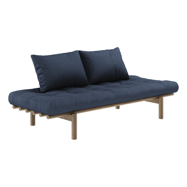 Pace Daybed, Kiefer carbonbraun / blau von Karup Design