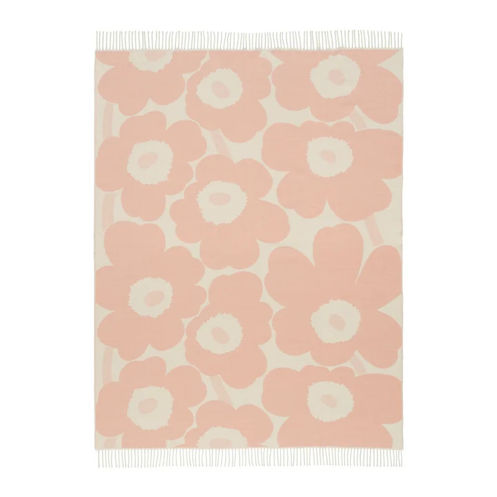 Unikko Wolldecke, 130 x 180 cm, pink von Marimekko