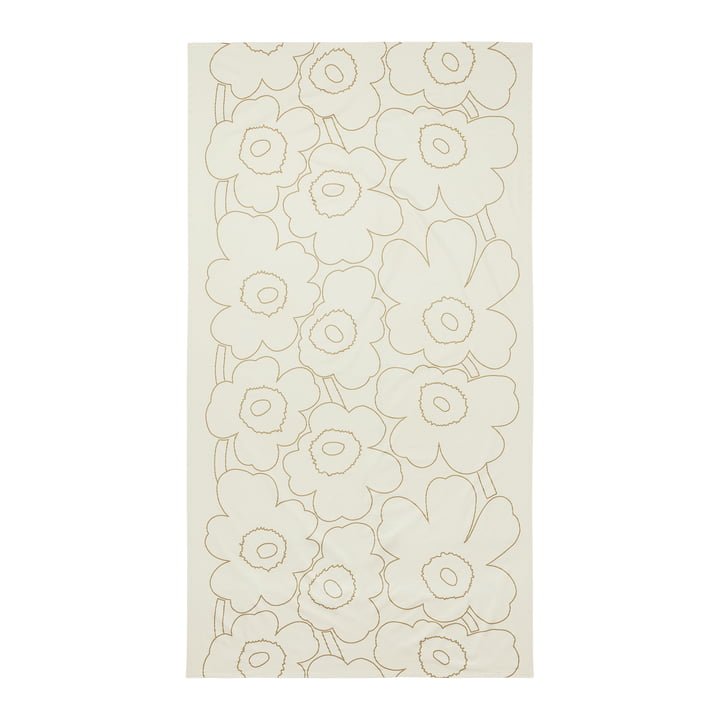 Piirto Unikko Tischdecke, 135 x 200 cm, linen / gold von Marimekko