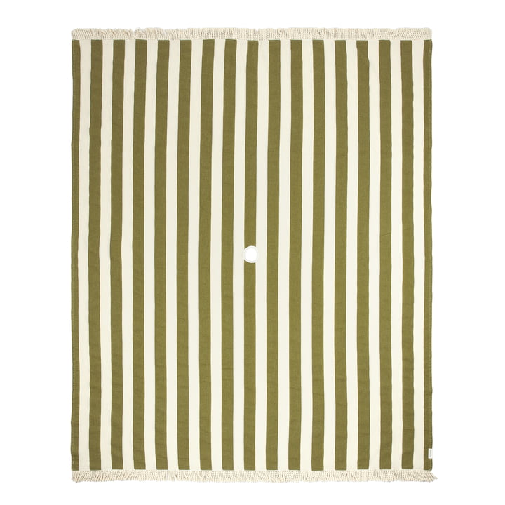 Portofino Strandtuch XL, 146 x 175 cm, pistachio stripes waffle von Nobodinoz