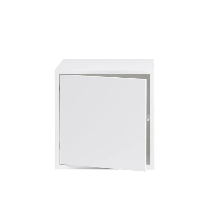Muuto - Stacked System Regalmodul mit Tür, medium / weiß