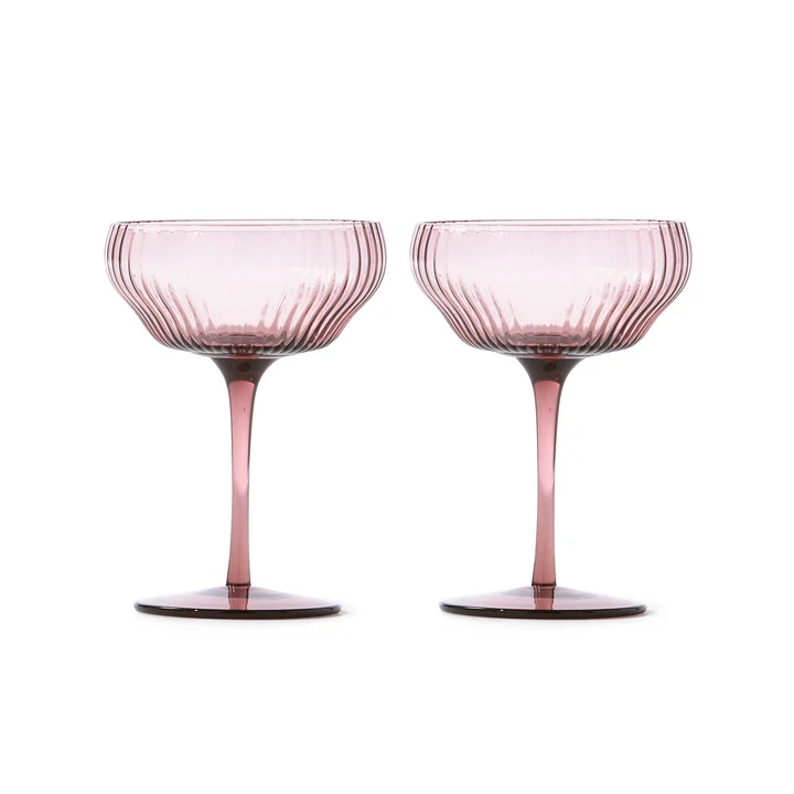 POLSPOTTEN - Pum Coupe Glas, dunkelviolett (2er Set)