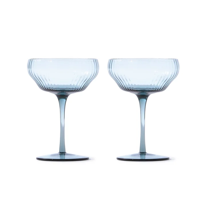 Pols Potten - Pum Coupe Glas, hellblau (2er Set)
