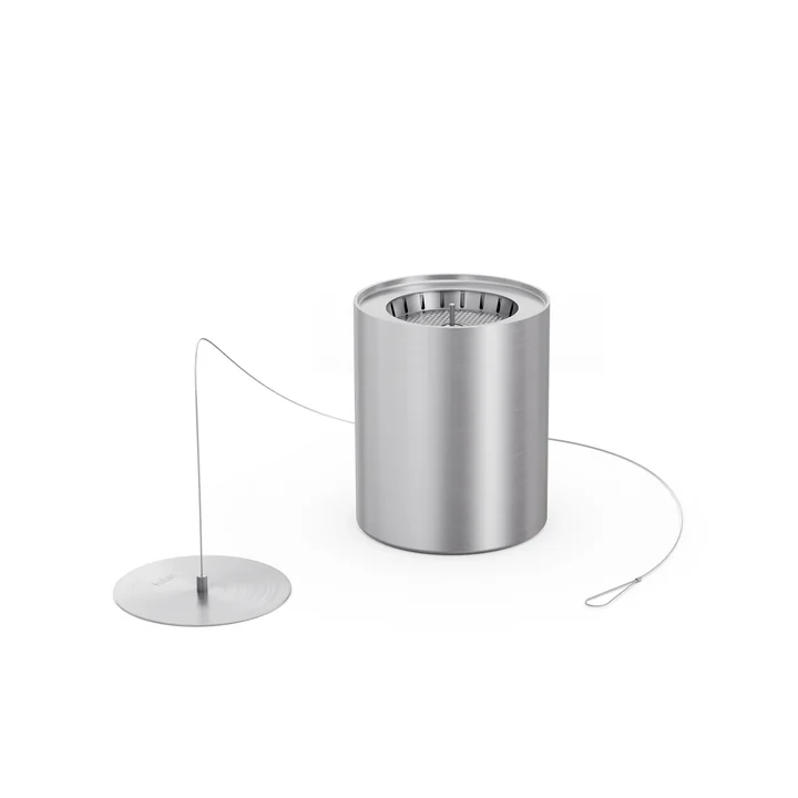 Spin Bio- Burner 90 mit Eco-Ring und Löschdeckel, silber von höfats