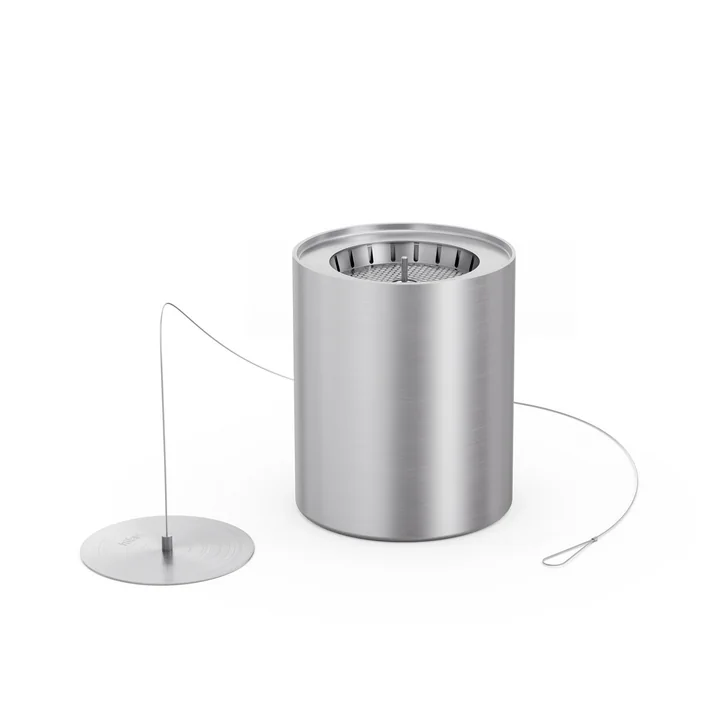 Spin Bio- Burner 120 mit Eco-Ring und Löschdeckel, silber von höfats