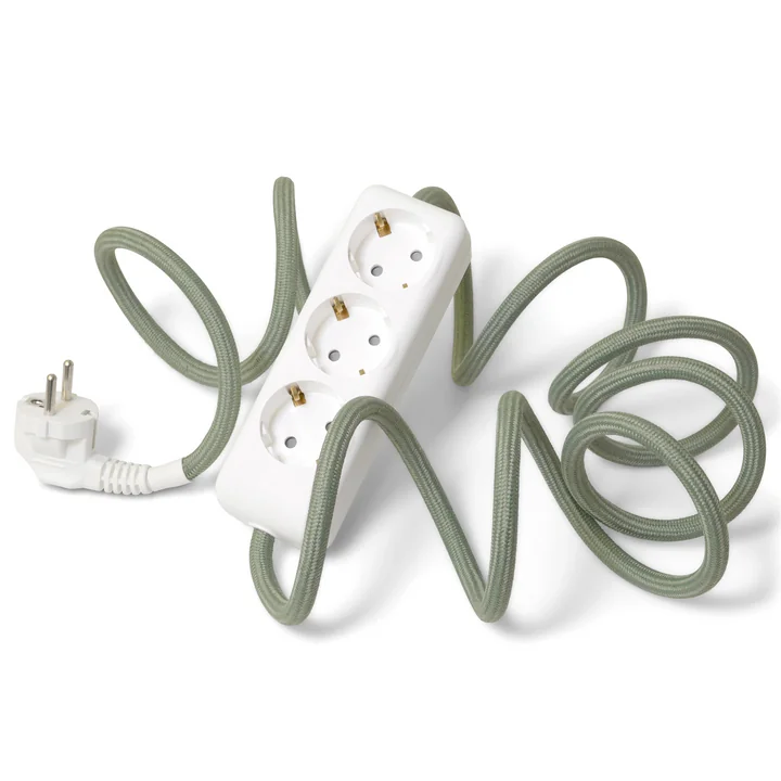 NUD Collection - Extension Cord 3fach-Steckdose, sea spray (TT-455)