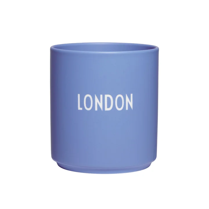 Design Letters - AJ Favourite Porzellan Becher, London / blau