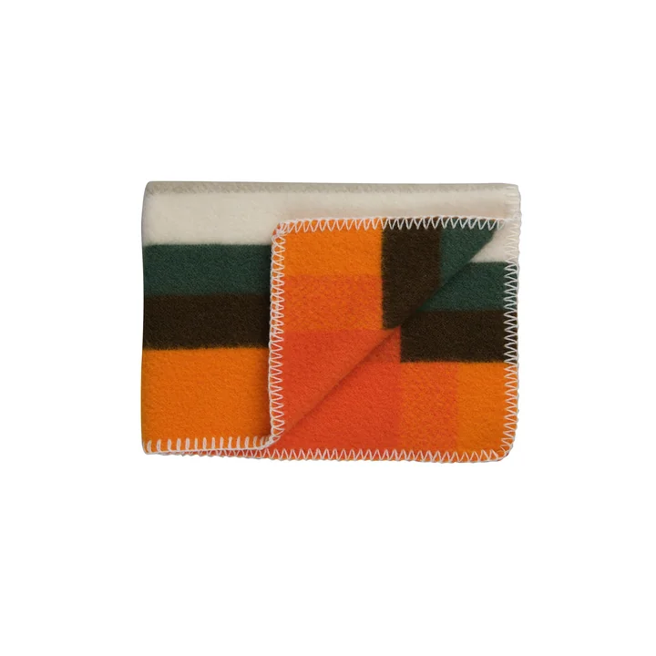 Mikkel Baby Wolldecke 100 x 67 cm, orange von Røros Tweed