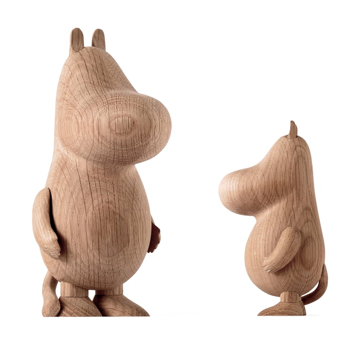 Moomintroll Holzfigur large und small, Eiche natur von boyhood