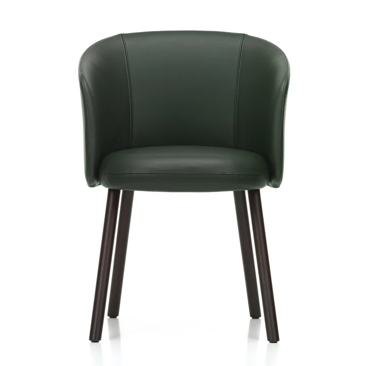 Mikado Armlehnstuhl, jade (Leder Premium F 59) / Eiche dunkel von Vitra