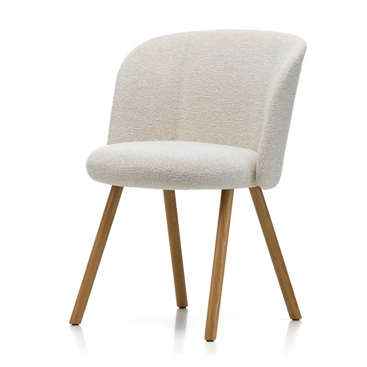 Mikado Stuhl, elfenbein/perle (Nubia 01) / Eiche natur von Vitra