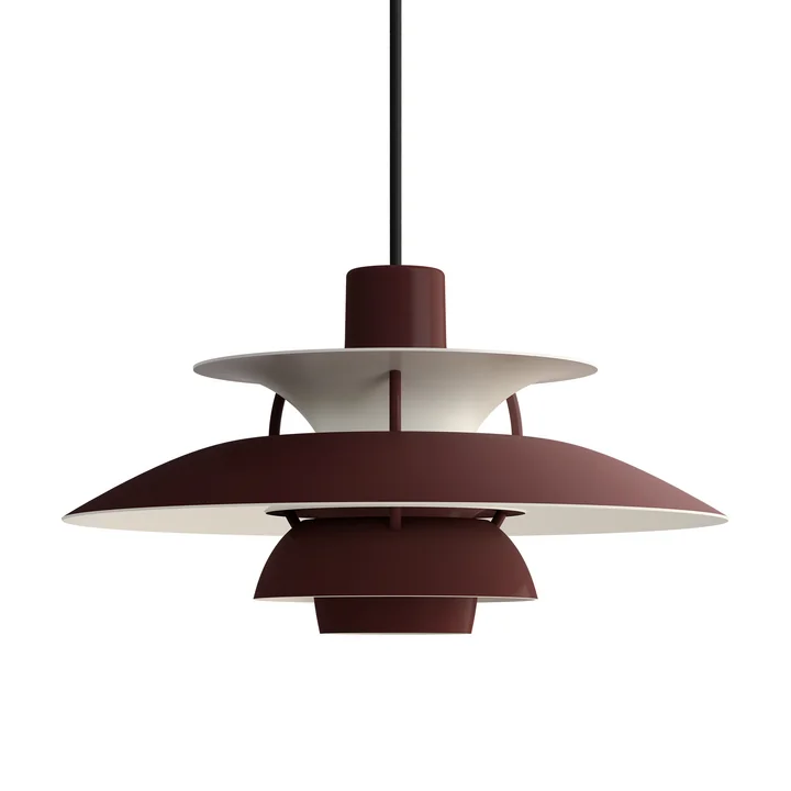 Louis Poulsen - PH 5 Pendelleuchte, monochrome burgundy