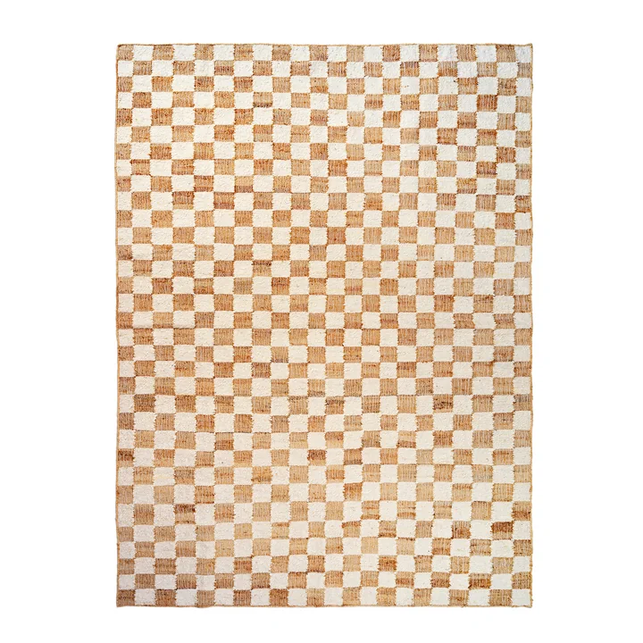 Ferm Living - Check Woll-Jute Teppich, 200 x 300 cm, off-white / natural