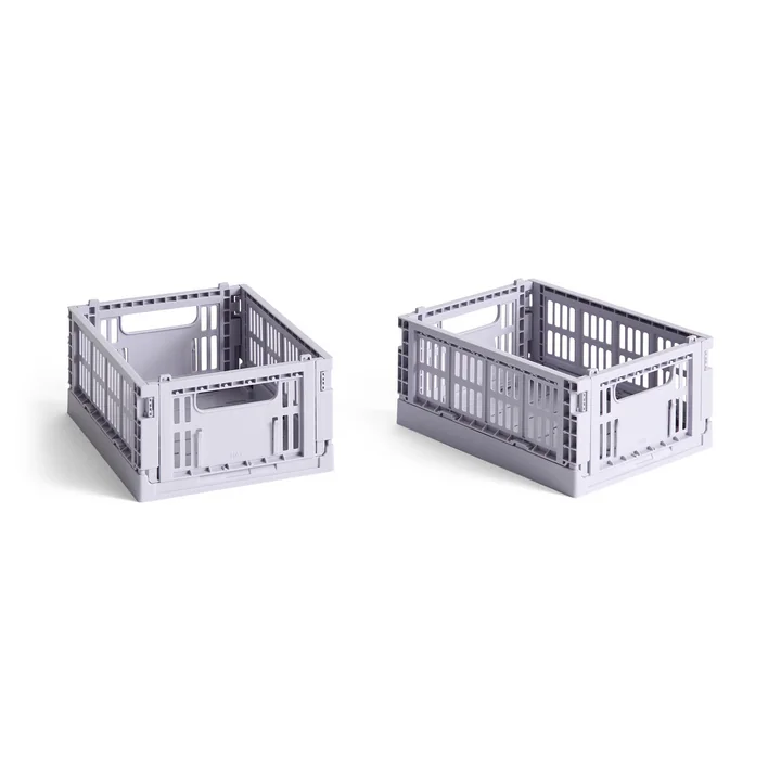 Colour Crate Korb Mini, 17 x 13 cm, lavender, recycled (2er-Set) von HAY