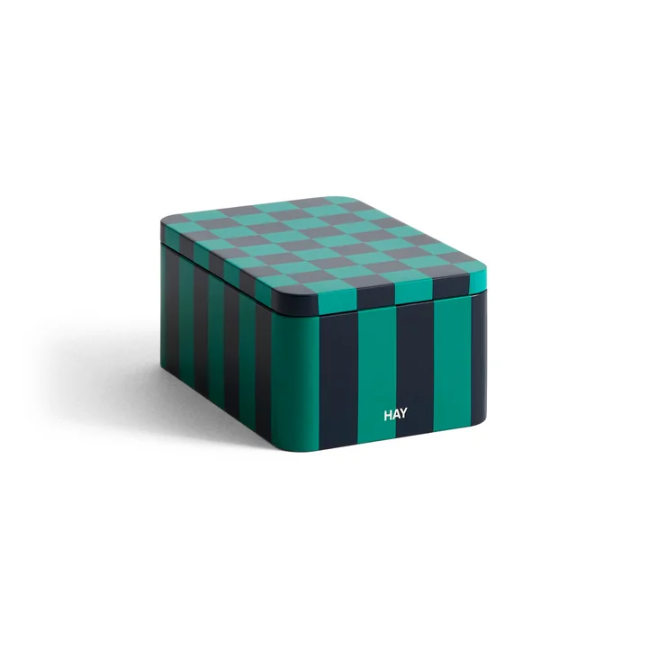 Tin Container S, grün / dunkelblau von HAY