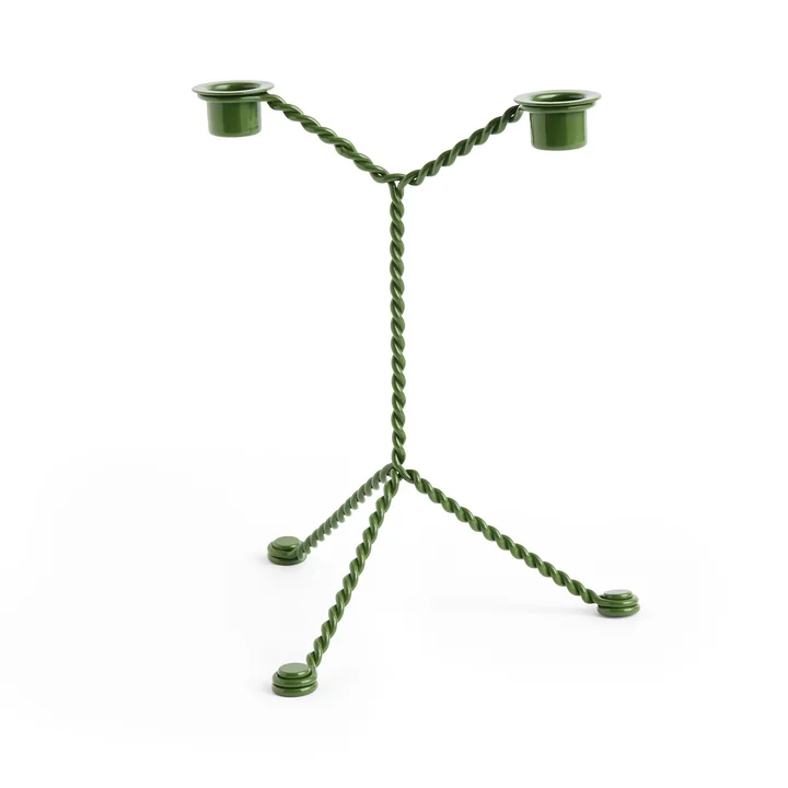 Wire Kerzenhalter Ø 19 x H 25 cm, grün von HAY