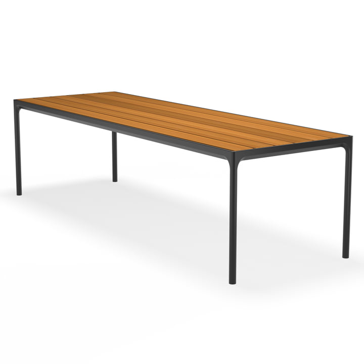 HOUE - FOUR Outdoor Tisch, 270 x 90 cm, Bambus / schwarz