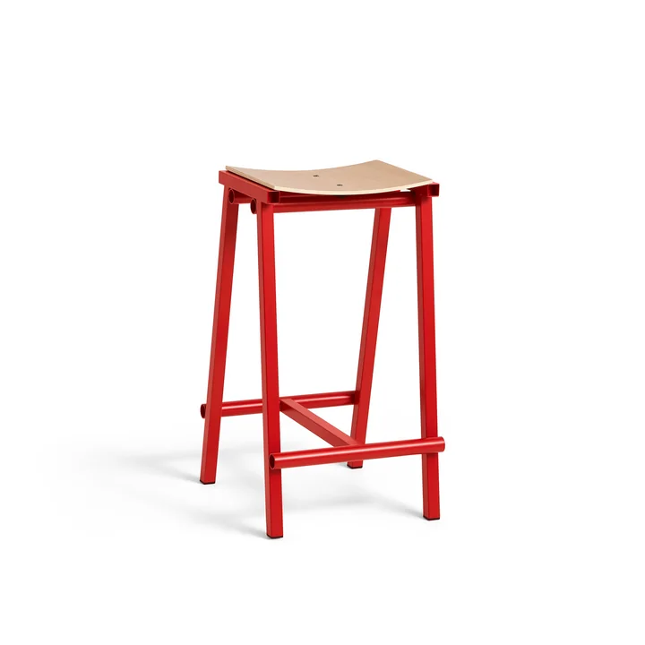 Taburete 8 Barhocker, niedrig, signal red / eiche von HAY