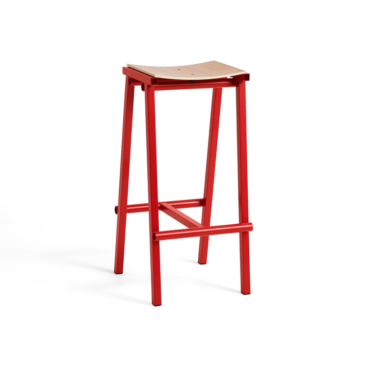 Taburete 8 Barhocker, hoch, signal red / eiche von HAY