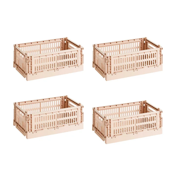 HAY - Colour Crate Korb S, 26,5 x 17 cm, powder, recycled (4er Set)