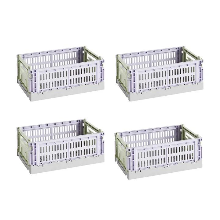 HAY - Colour Crate Mix Korb S, 26,5 x 17 cm, lavender, recycled (4er Set)