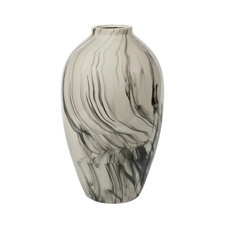 Ingrid Vase, Ø 23.5 cm x H 40 cm, beige / schwarz von Broste Copenhagen