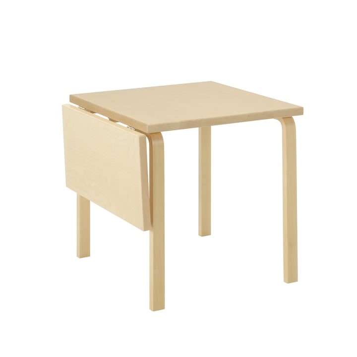 Artek - Aalto DL81C klappbarer Esstisch, H x L 74 x 79 / 112,5 cm, Birke natur