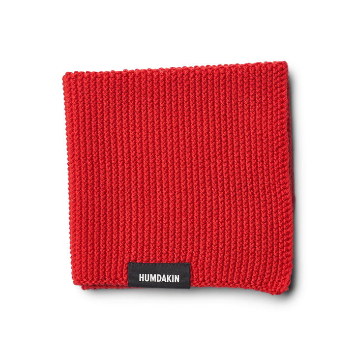 Humdakin - Gestricktes Geschirrtuch, 28 x 28 cm, rushing red