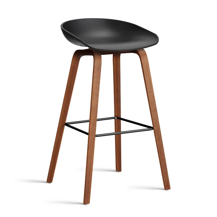 HAY - About A Stool AAS 32 H 85 cm, Walnuss lackiert / Stahl schwarz / black 2.0 