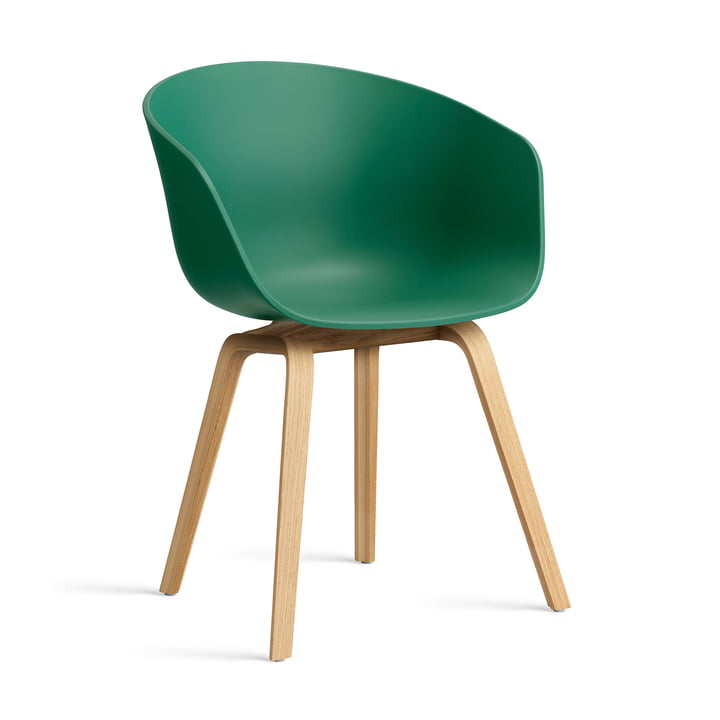 Hay - About A Chair AAC 22, Eiche lackiert / teal green 2.0 