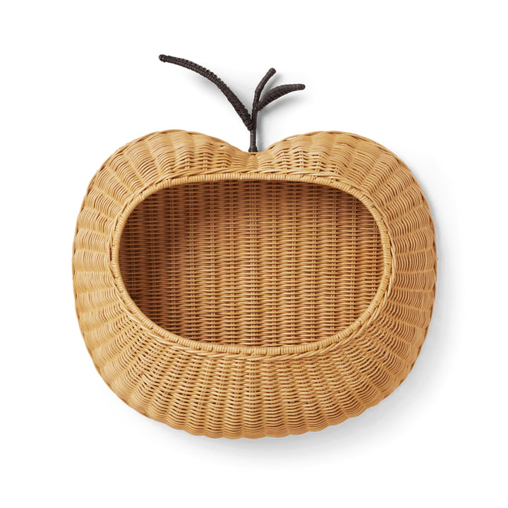 ferm Living - Apple Wandtasche geflochten, rattan