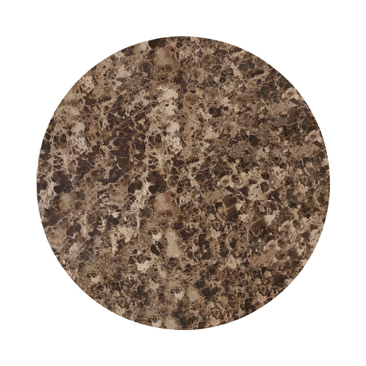 Audo - Tischplatte für Androgyne Beistelltisch, Ø 65 cm, Marmor braun