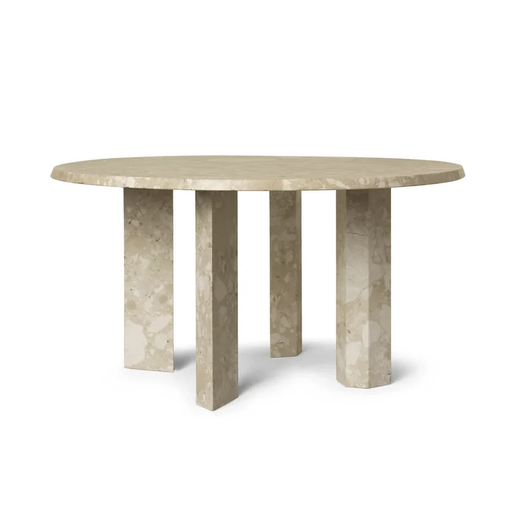 Ferm Living - Taula Couchtisch, H 35 x Ø 67 cm, Marmor, sand