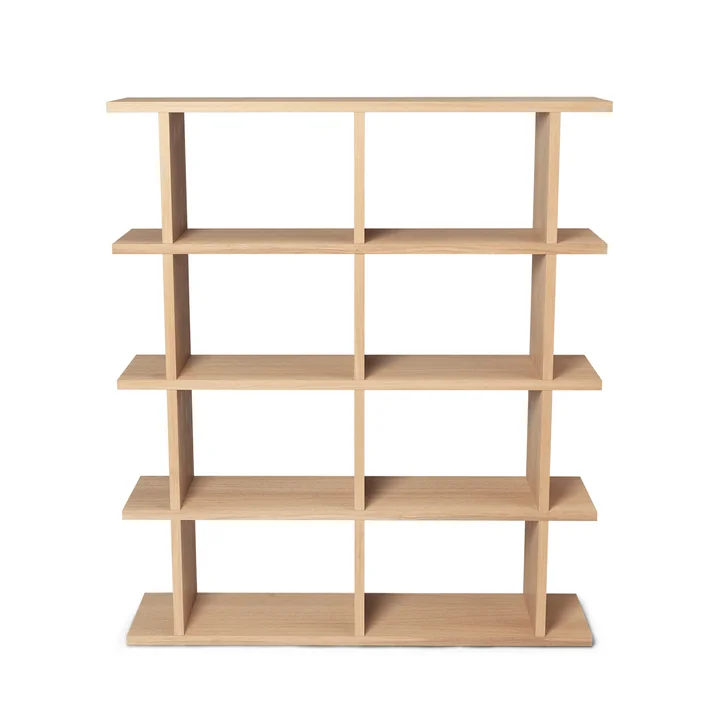 Ferm Living - Kona Bücherregal 2 x 4, 122,5 x 141 cm, Eiche natur